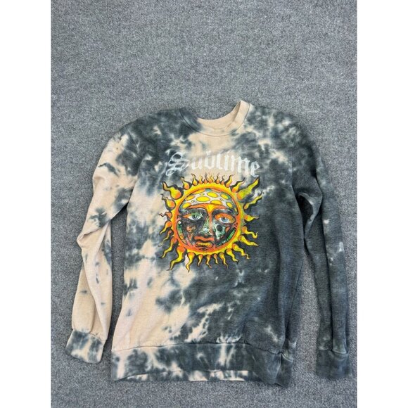 Sublime Sweatshirt Adult Medium Blue Tie Dye Yellow Sun Pullover VNTG 90s - Picture 1 of 6
